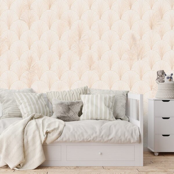 Carta da parati – Geometria art déco beige