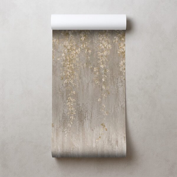 Carta da parati – Fiori pendenti beige glamour