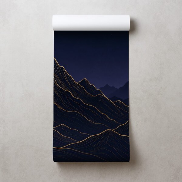 Carta da parati – Montagne scure con linee dorate