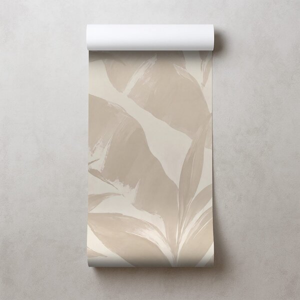 Carta da parati – Foglie tropicali beige