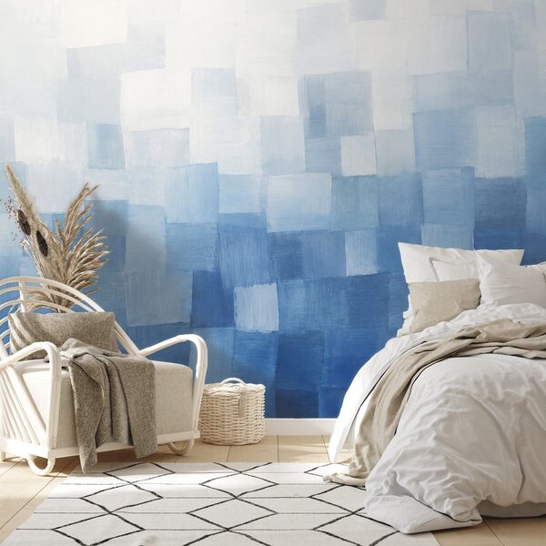 Carta da parati – Forme geometriche astratte blu