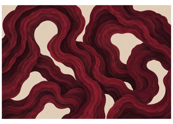 Carta da parati – Onde astratte color bordeaux