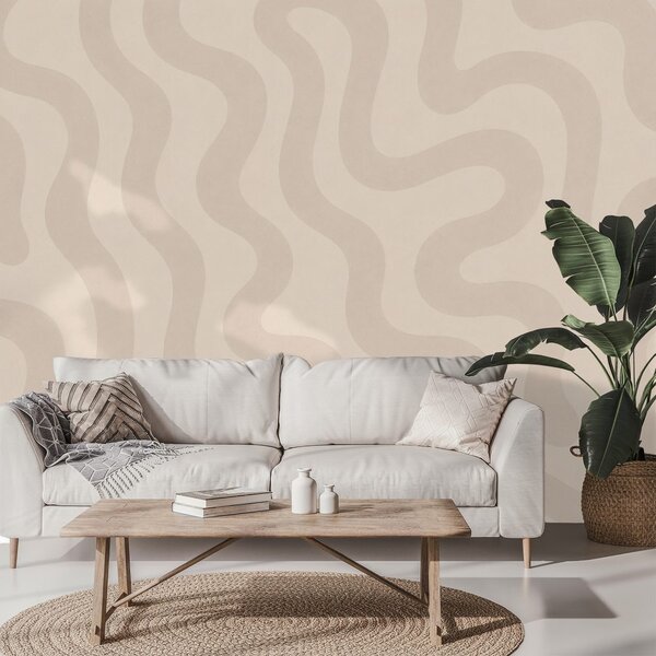Carta da parati – Onde beige minimaliste