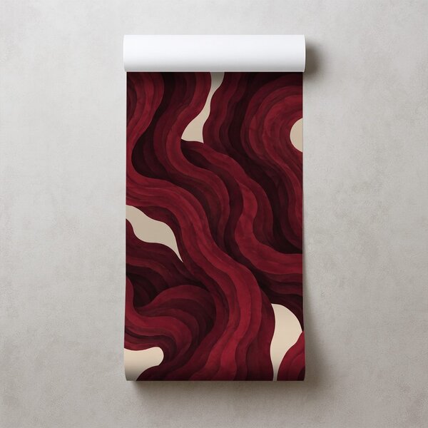 Carta da parati – Onde astratte color bordeaux