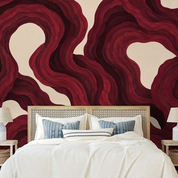 Carta da parati – Onde astratte color bordeaux