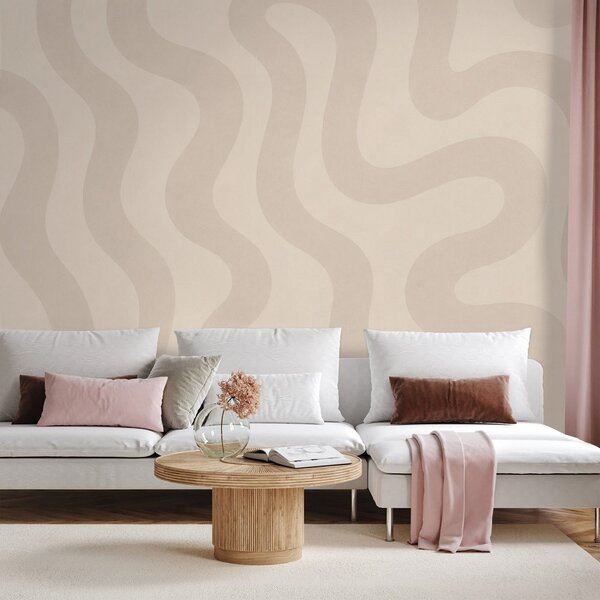 Carta da parati – Onde beige minimaliste
