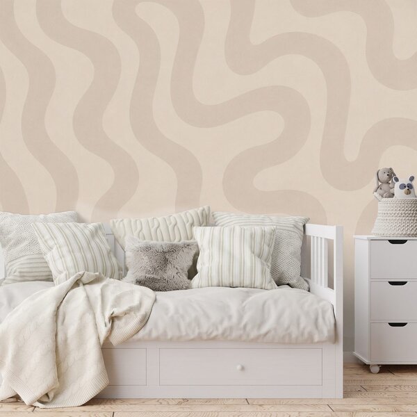 Carta da parati – Onde beige minimaliste