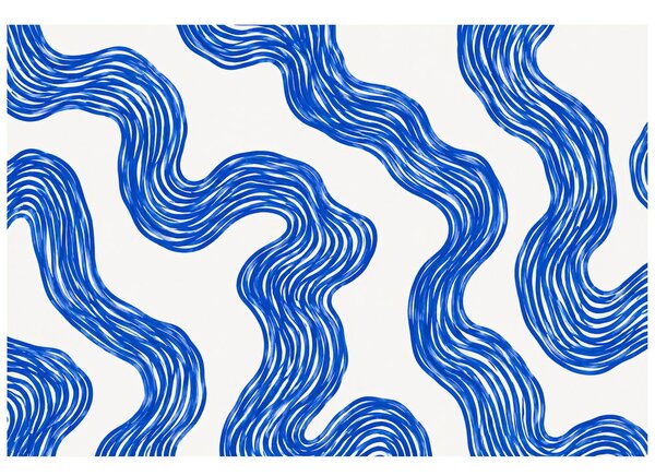 Carta da parati – Linee ondulate blu moderne