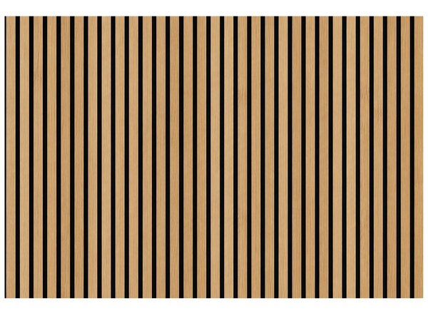 Carta da parati – Lamelle in legno moderne su nero