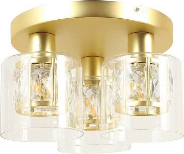 Lampada da soffitto Elmo dorata 3xE14x40W in metallo, dimensioni: 17,5x25x25 cm, IP20, Reality