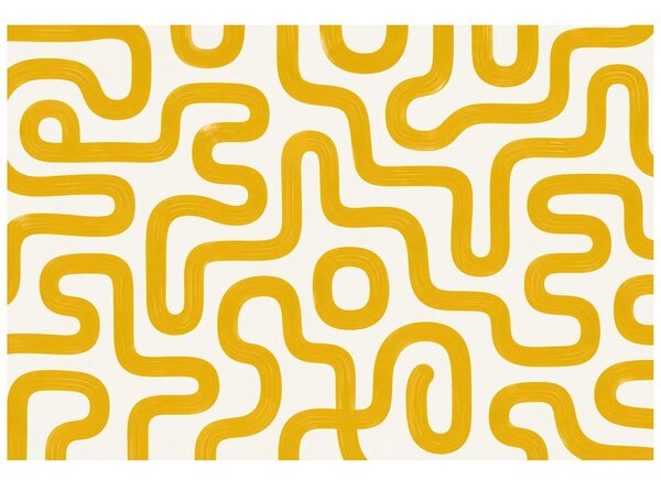 Carta da parati – Linee geometriche rétro gialle