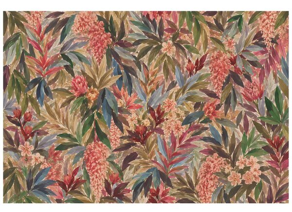 Carta da parati – Fiori tropicali e foglie colorate