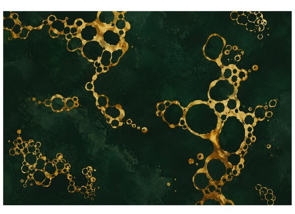 Carta da parati – Astratto dorato su verde smeraldo
