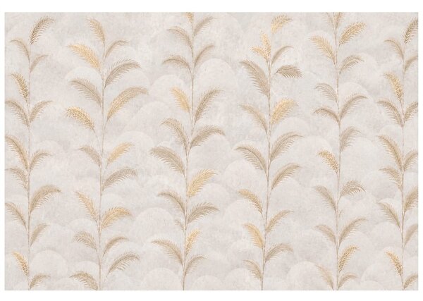 Carta da parati – Foglie di palma beige in stile glamour