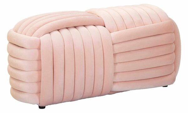 Panchina in velluto rosa chiaro Softy - Mauro Ferretti