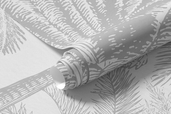Carta da parati Oasi di palme tropicali colore grigio minimale, Carta da parati Natura, w08111v2 : Uwalls.it
