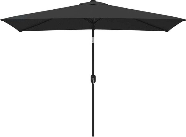 Ombrellone da Giardino con Palo in Metallo 300x200 cm Nero