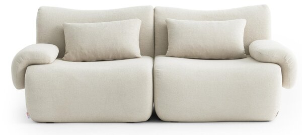 MILYSOFA SOFATIME Divano modulare, lineare, a 2 posti, raffinato tessuto bouclé, beige crema