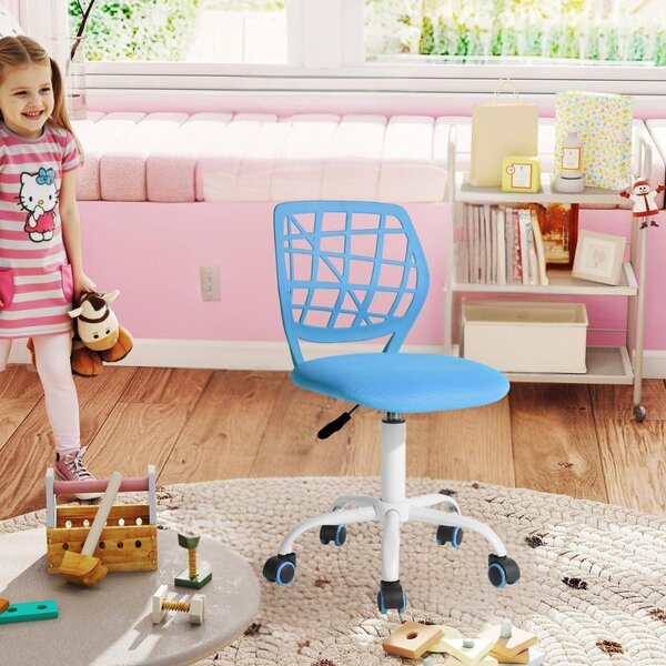 Sedia da scrivania per bambini FurnitureR, sedia girevole regolabile in altezza con piccolo schienale