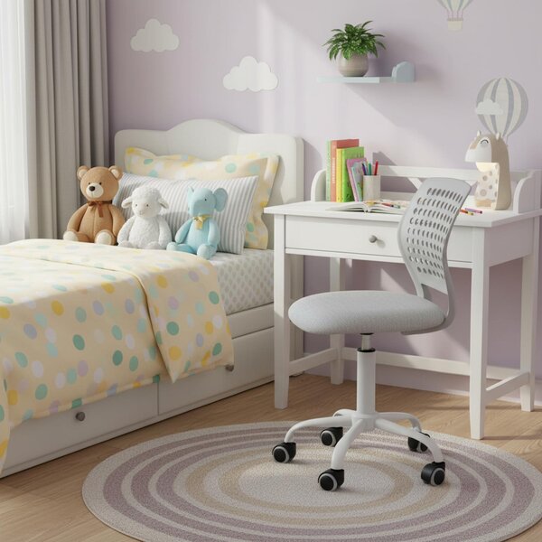 Sedia da scrivania per bambini, girevole e regolabile in altezza, senza braccioli