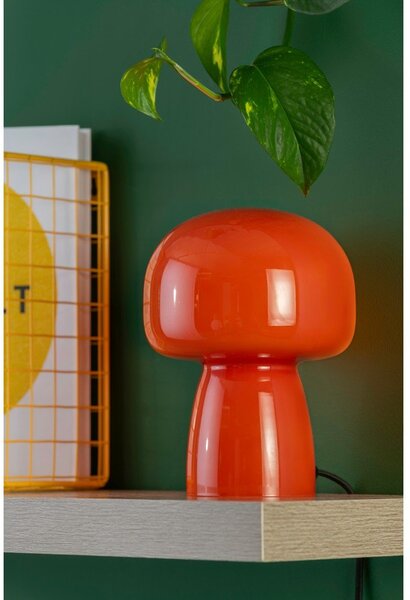 Lampada da tavolo arancione in vetro (altezza totale 20 cm) Fervor – Leitmotiv
