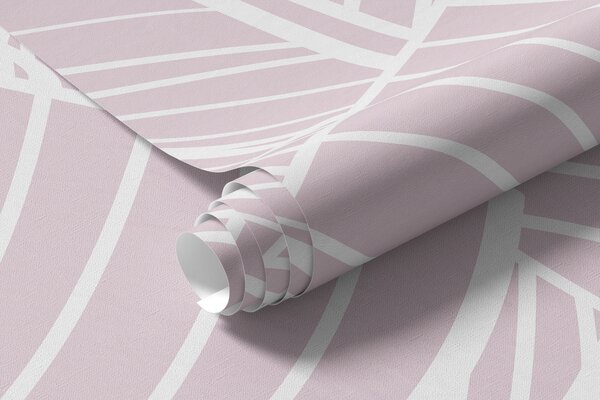 Carta da parati Foglie di banano tropicali colore rosa minimalismo, Carta da parati Natura, Carta da parati Foglie di Palma, w08210v3 : Uwalls.it