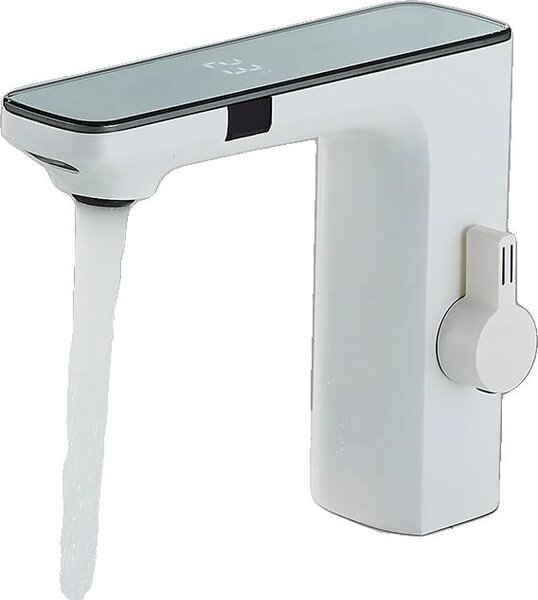 Rubinetto da lavabo, Comando intelligente a sensore, Struttura robusta, Rubinetto da lavabo bianco