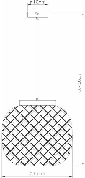 Lampada a sospensione Elaine nera 1xE27x40W in metallo, dimensioni: 120x35x35 cm, IP20, Reality