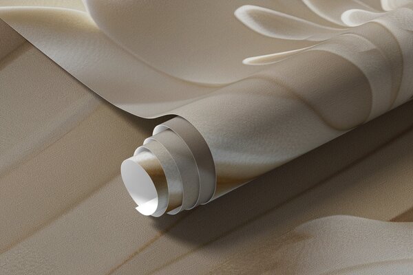 Carta da parati Elegante rilievo beige 3d di gigli intagliati, Carta da parati 3D, Carta da parati Fiori 3D, w01433 : Uwalls.it