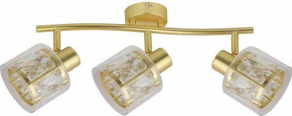Faretto da soffitto Elmo oro 3xE14x40W in metallo, dimensioni: 16x40x10 cm, IP20, Reality