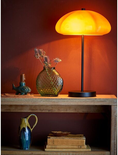 Lampada da tavolo giallo ocra con paralume in vetro (altezza totale 46,5 cm) Kinoko – Bloomingville