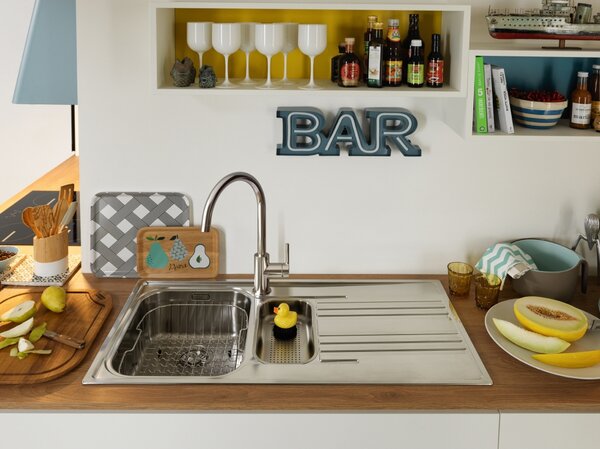 Franke Miscelatore Cucina Canna Girevole Rubinetto Monocomando colore Cromo - 115.0693.228 Lina