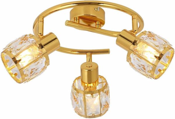 Lampada da soffitto Crownie dorata 3xE14x40W in metallo, dimensioni: 17x25x25 cm, IP20, Reality