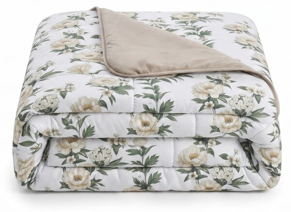 Trapunta MATRIMONIALE - 270X260 Nocturnal BEIGE Raso Di Cotone Caleffi