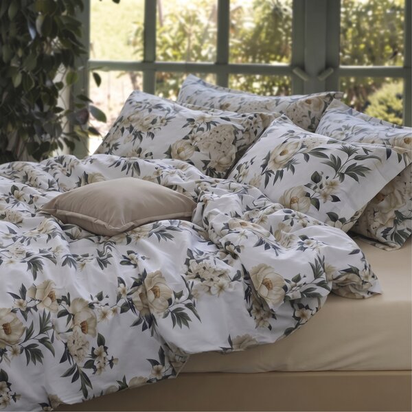 Completo Lenzuola MATRIMONIALE - 250X290 175X205 2 FEDERE 50X80 Nocturnal BEIGE Raso Di Cotone Caleffi
