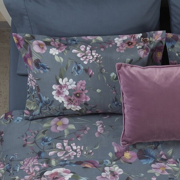Completo Lenzuola MATRIMONIALE - 250X290 175X205 2 FEDERE 50X80 Helleborus AVIO Percalle Caleffi