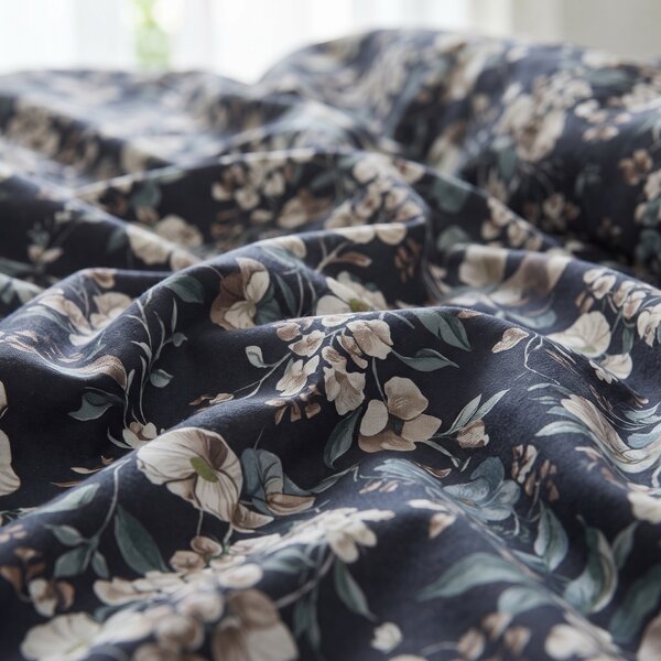 Completo Lenzuola MATRIMONIALE - 250X290 175X205 2 FEDERE 50X80 Helleborus FUMO Percalle Caleffi