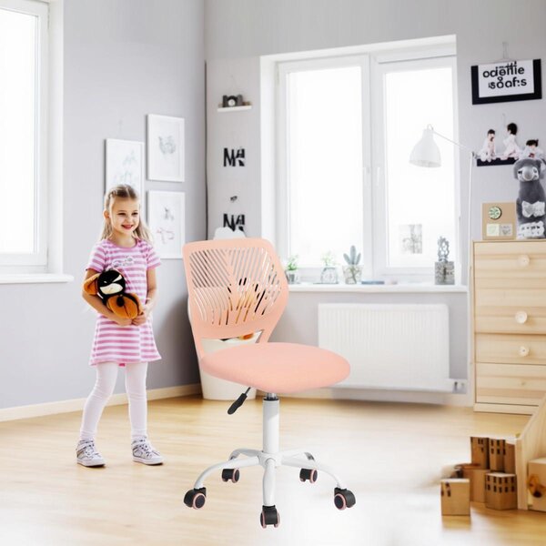 Sedia da scrivania per bambini FurnitureR, sedia girevole regolabile in altezza con piccolo schienale