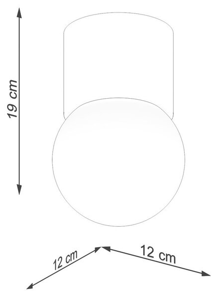 Plafoniera bianca/di colore naturale con paralume in vetro ø 12 cm Surtur – Sollux