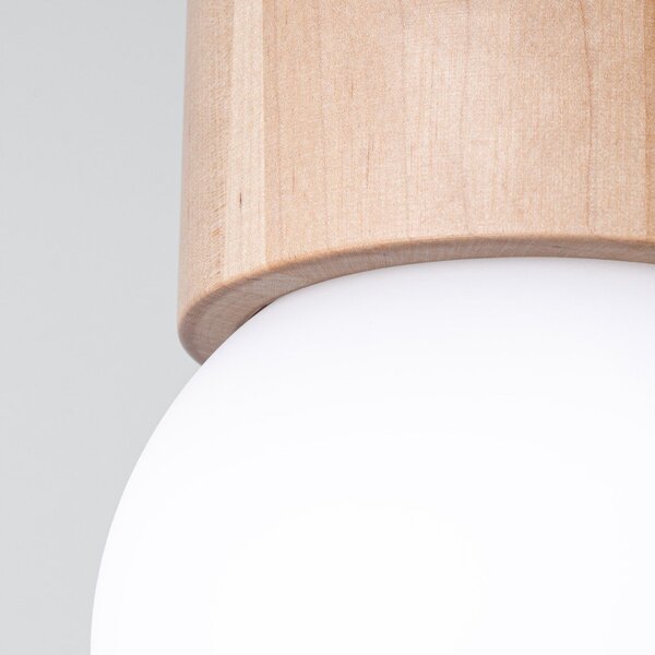Plafoniera bianca/di colore naturale con paralume in vetro ø 12 cm Surtur – Sollux