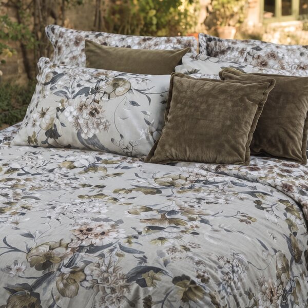 Copripiumino Con Federe MATRIMONIALE - 255X255 2 FEDERE50X80 Helleborus BEIGE Percalle Caleffi