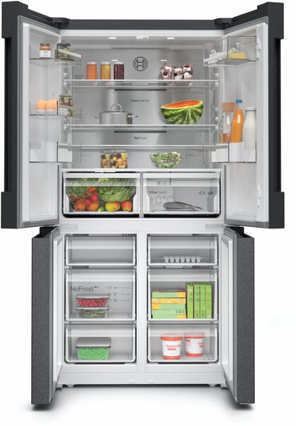 Bosch Frigorifero Americano Side by Side 605 Litri Classe E Total No Frost colore Black Stainless Steel serie 6 - KFN96AXEA