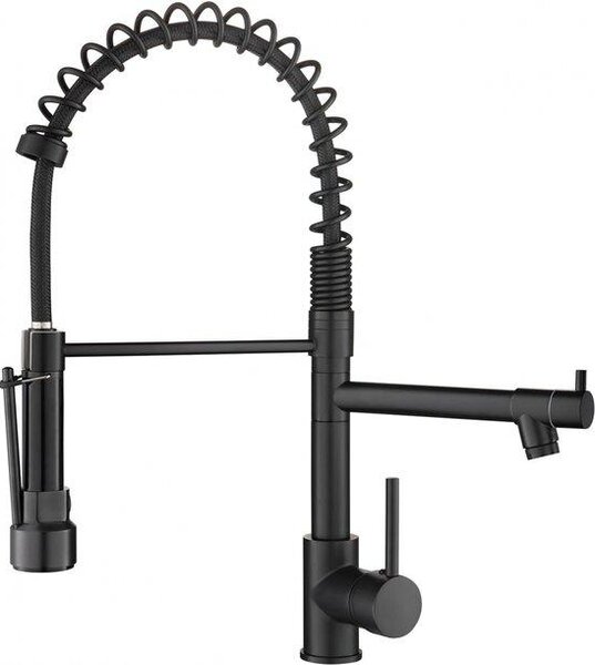 Rubinetto da cucina professionale con doccetta estraibile - Rubinetto miscelatore da cucina - Estraibile - Miscelatore - Nero