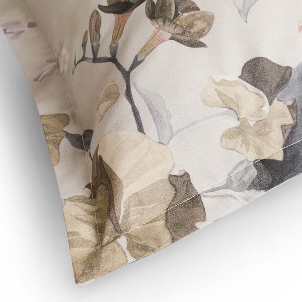 Copripiumino Con Federe MATRIMONIALE - 255X255 2 FEDERE50X80 Helleborus BEIGE Percalle Caleffi