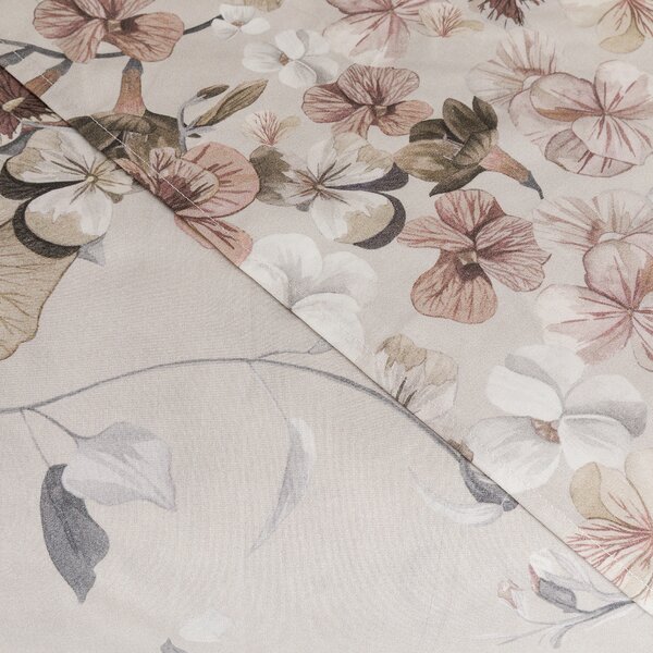 Copripiumino Con Federe MATRIMONIALE - 255X255 2 FEDERE50X80 Helleborus BEIGE Percalle Caleffi