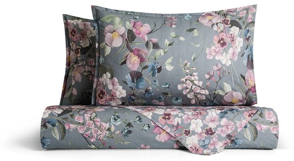 Copripiumino Con Federe MATRIMONIALE - 255X255 2 FEDERE50X80 Helleborus AVIO Percalle Caleffi