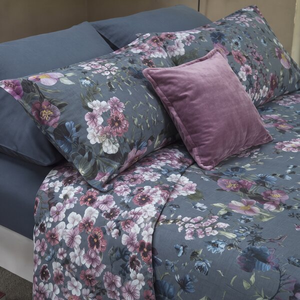 Copripiumino Con Federe MATRIMONIALE - 255X255 2 FEDERE50X80 Helleborus AVIO Percalle Caleffi