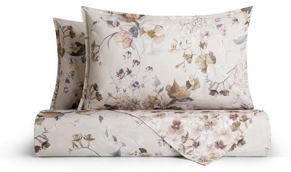 Copripiumino Con Federe MATRIMONIALE - 255X255 2 FEDERE50X80 Helleborus BEIGE Percalle Caleffi