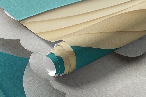 Carta da parati Balena giocosa tra le nuvole in stile carta tagliata, effetto 3D, Carta da parati Mare, w01496 : Uwalls.it