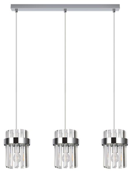 Lampada a sospensione VETRO cromata 3xE14x10W in vetro, dimensioni: 150x60x14 cm, IP20, Light Prestige